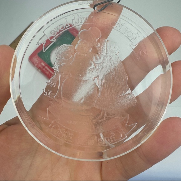 Vtg 80 Christmas For Mother w Love Clear Acrylic Ornament Shoppe Design Collect - Picture 6 of 12